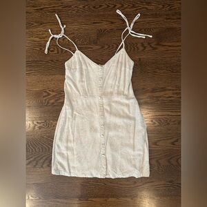 Abercrombie & Fitch Beige Smocked Mini Dress